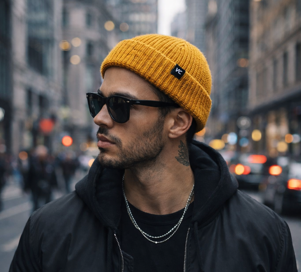⚓ Drop Anchor (and Look Fabulous) with our Mustard Mini Fisherman Beanie!