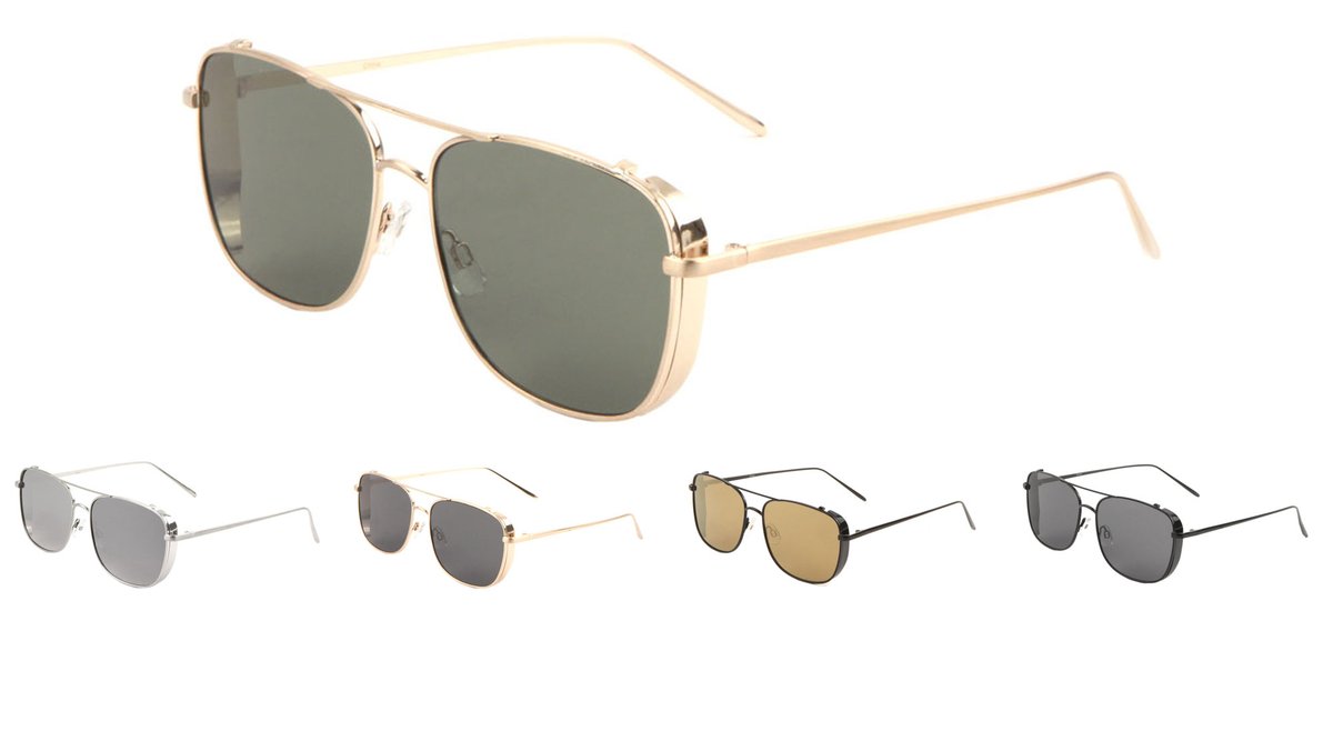 Side Shield Aviator Sunglasses